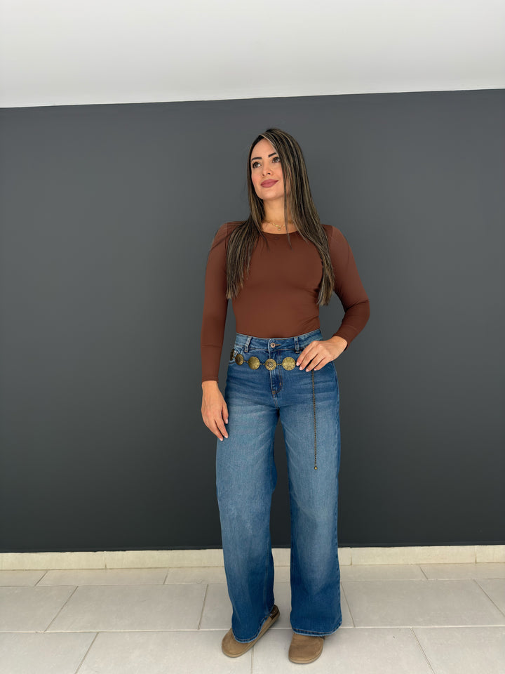 WIDE LEG STRETCH — Azul Medio