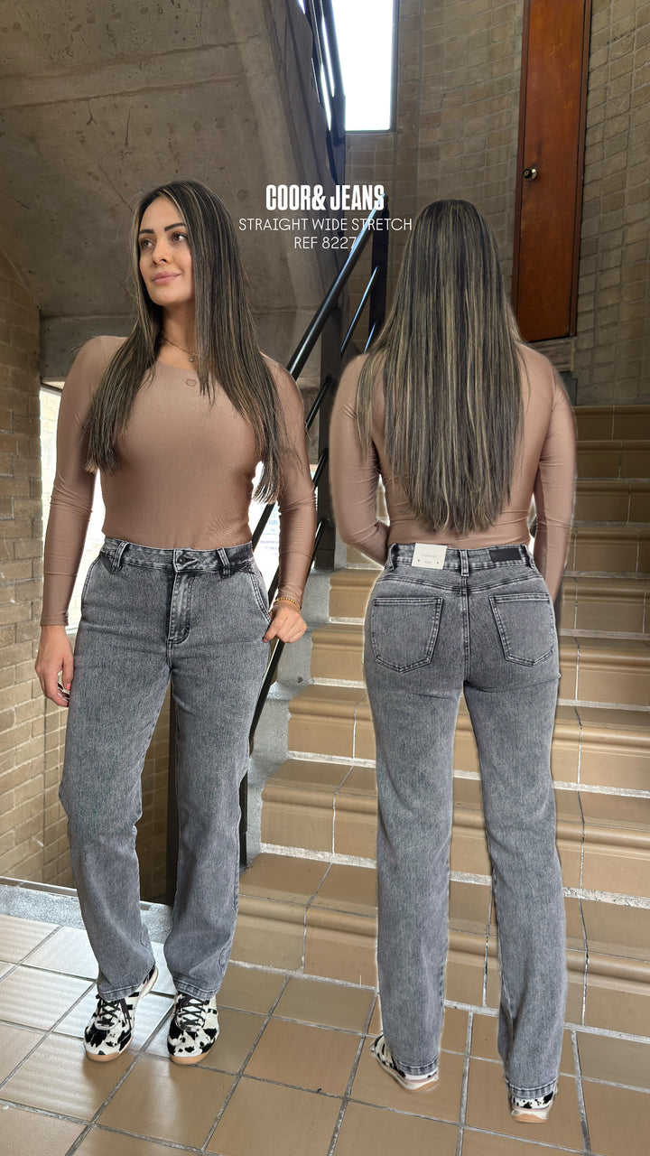 STRAIGHT WIDE STRETCH GRIS