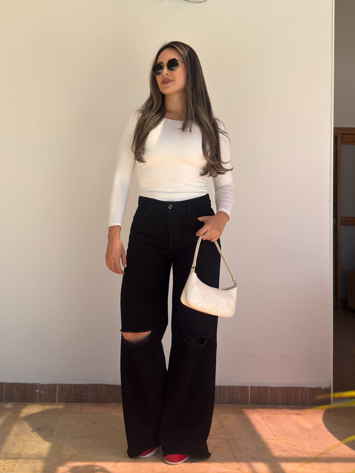 WIDE LEG RÍGIDO NEGRO