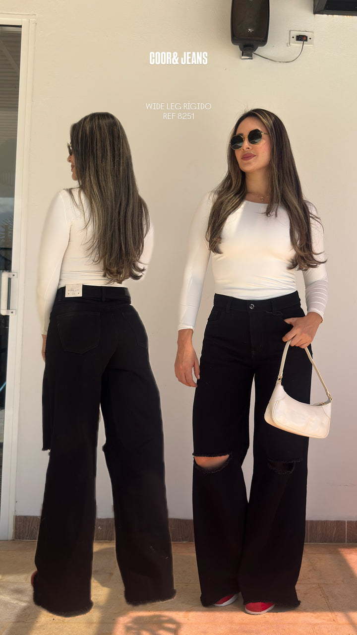 WIDE LEG RÍGIDO NEGRO