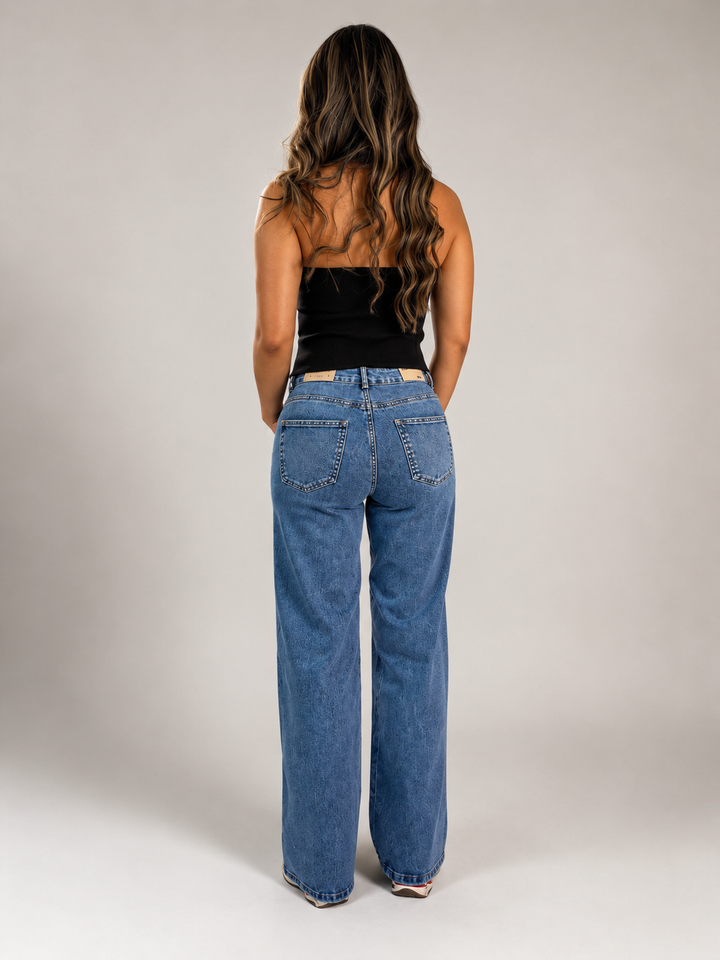 WIDE LEG STRETCH — Azul Medio