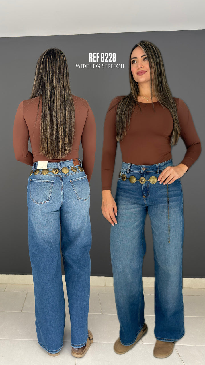 WIDE LEG STRETCH — Azul Medio