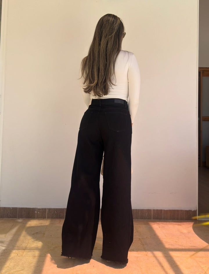 WIDE LEG RÍGIDO NEGRO