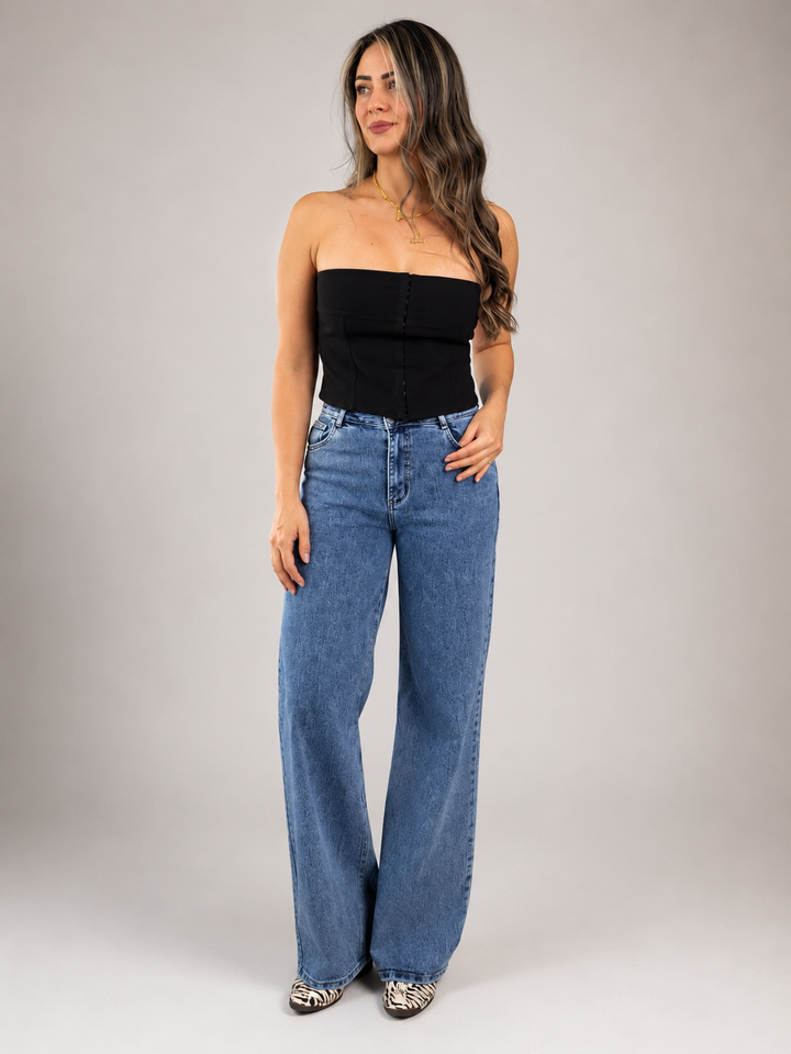 WIDE LEG STRETCH — Azul Medio