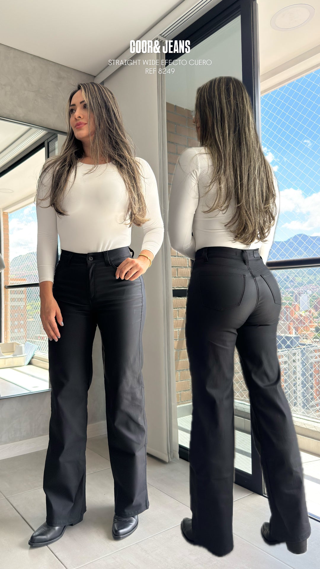 STRAIGHT WIDE STRETCH EFECTO CUERO