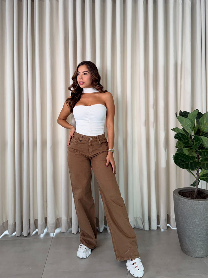 WIDE LEG RÍGIDO MOCCA