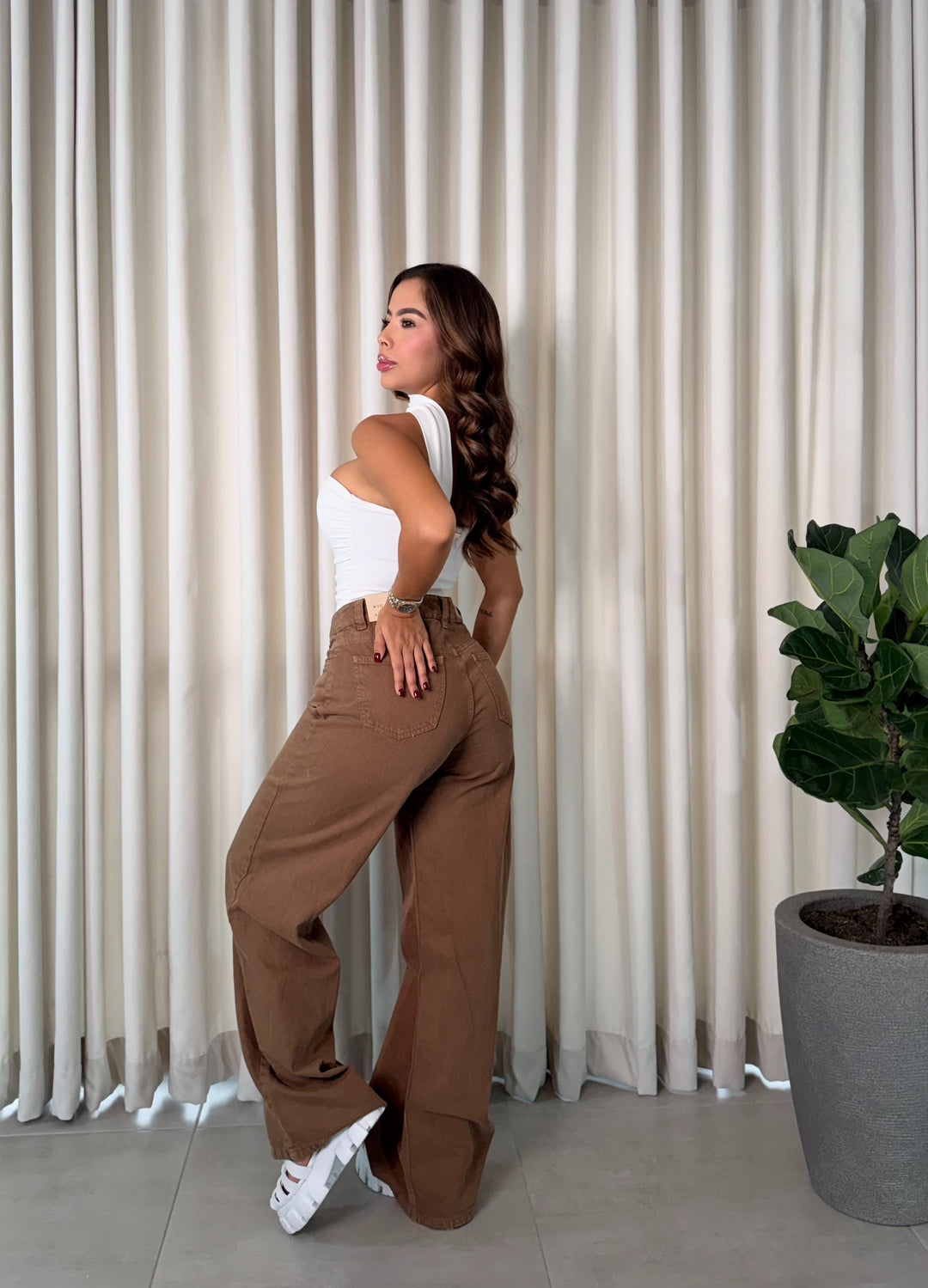 WIDE LEG RÍGIDO MOCCA